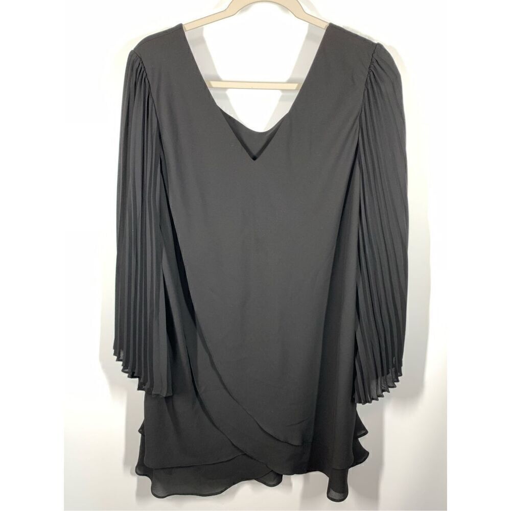 Laurie Felt Women's Long Sleeve V-Neck Pullover Pleated Blouse Size 1X